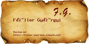 Füller Györgyi névjegykártya