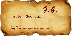 Füller Györgyi névjegykártya